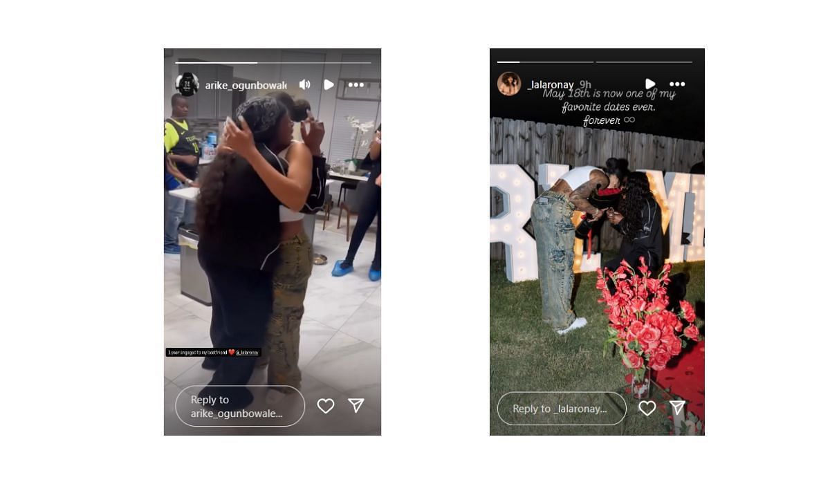 Arike Ogunbowale and LaLa Ronay celebrate their anniversary with a special post on Instagram